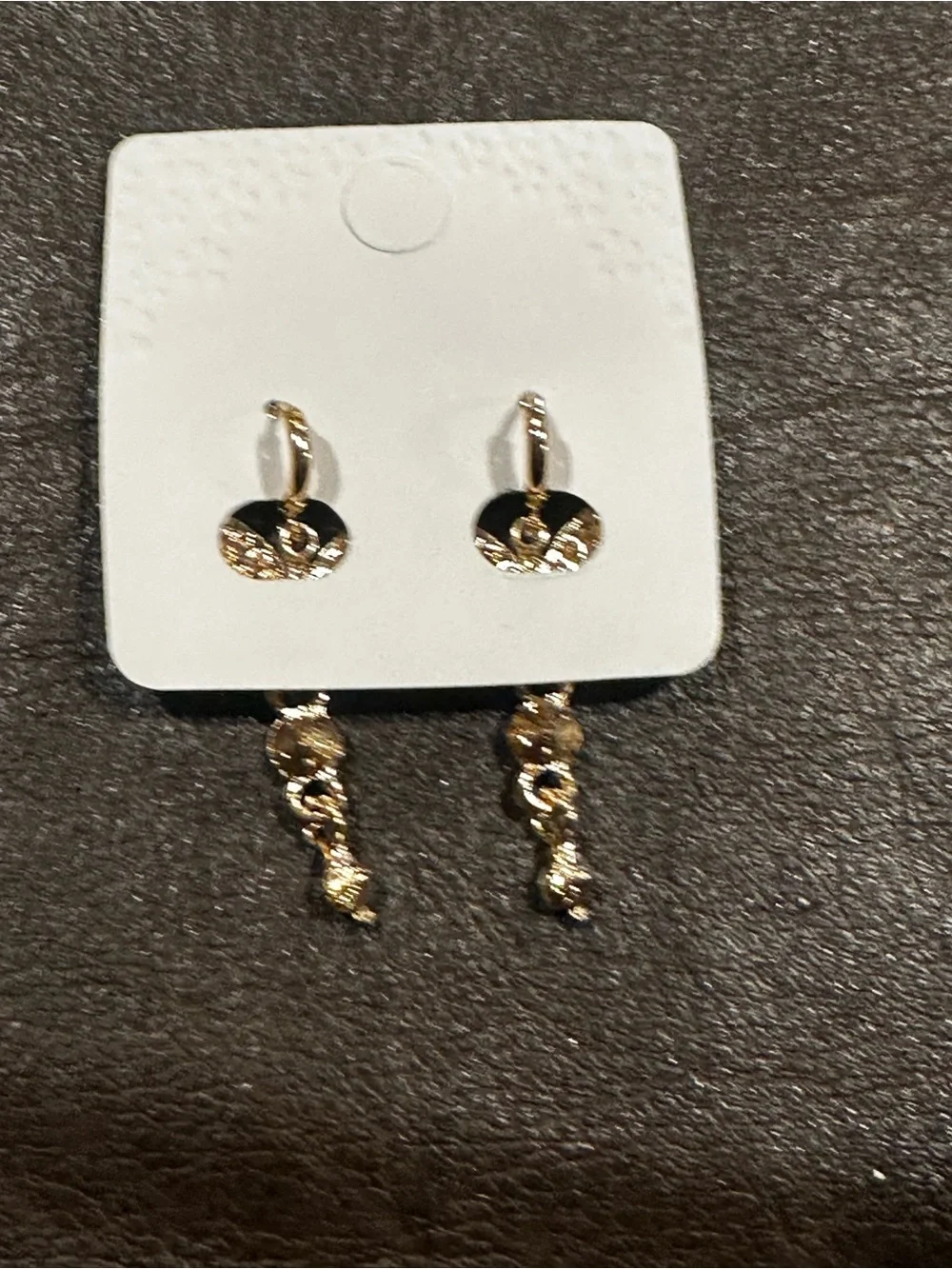 Mint Gold Butterfly Dangle Earrings with Clear Stones